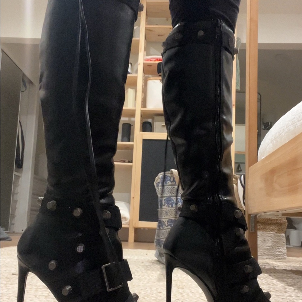 Steve Madden Black Knee High Boots